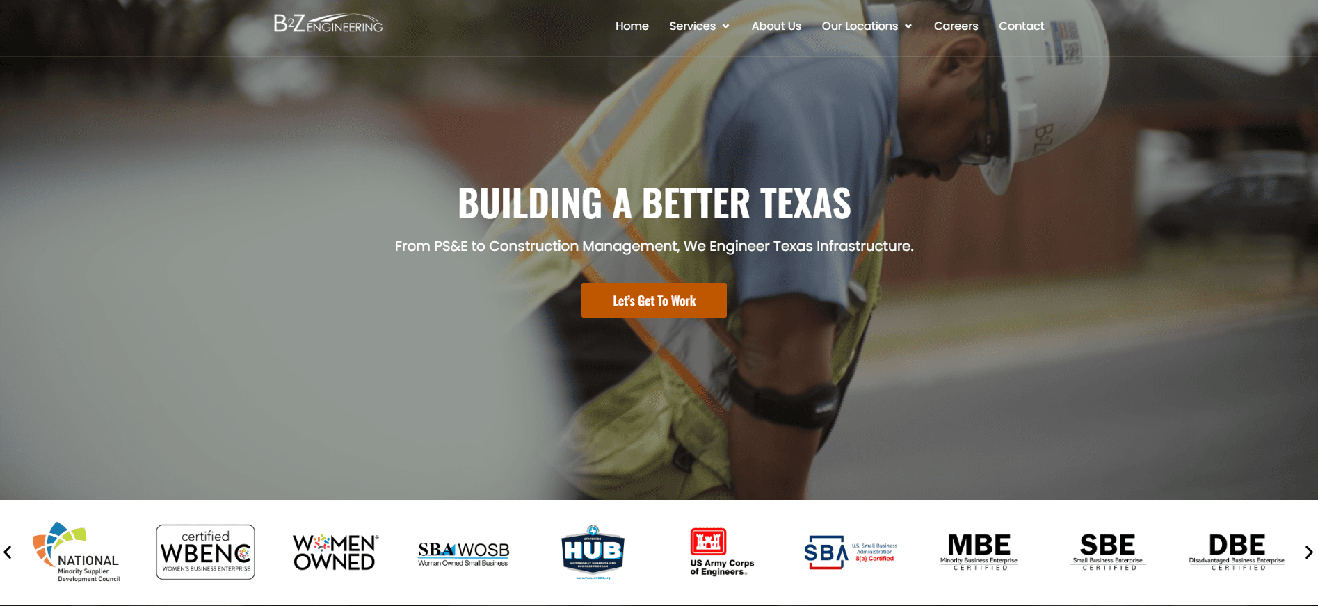 B2Z Engineering website screenshot
